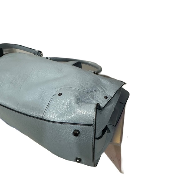 Excellent Coach 37779 Mercer24” Leather Satchel Crossbody Blue Retail not Outlet - Picture 7 of 11